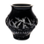 Waterford Fleurology Cleo Black Vase With Gold Rim 7.1 in